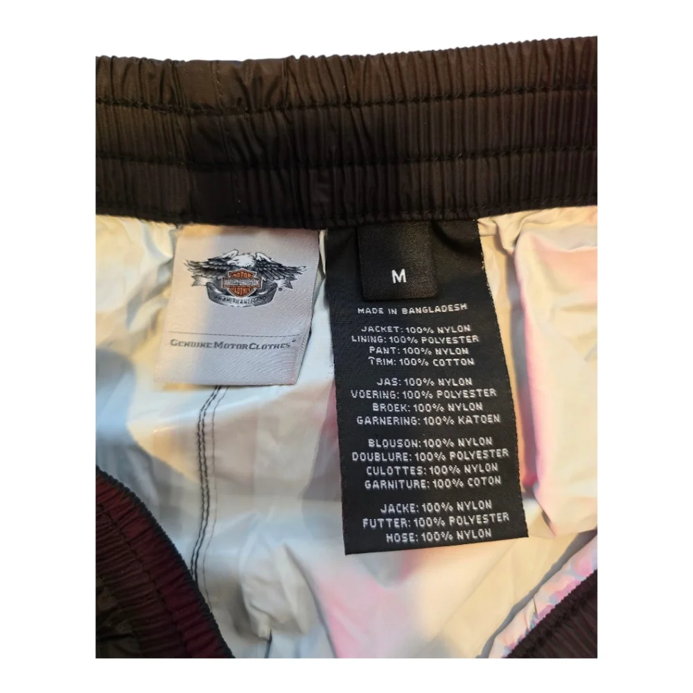 Harley-Davidson Reflective Orange Black Jacket Pants Rain Suit M - Picture 13 of 15